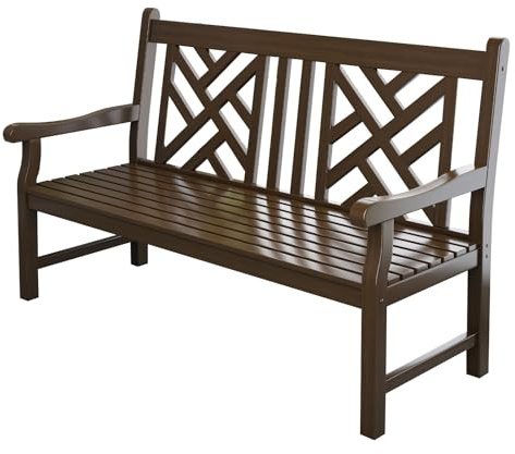 Banc de jardin en bois d'acacia pour extérieur, finition huilée naturelle pour piscine, plage, jardin, balcon, porche, terrasse