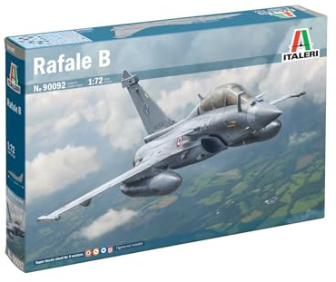 Italeri 90092 1:72 Rafale B - Modellbau, Bausatz, Standmodellbau, Basteln, Hobby, Kleben, Plastikbausatz, detailgetreu, Militär Bausatz, Molded Color