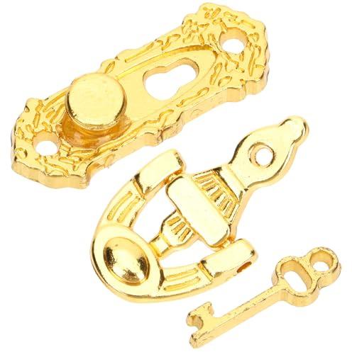 NOLITOY 12 Mini Dollhouse Metal Accessories Set – Doll House Door Lock with Key, Door Knocker, Mailbox and Doorbell for DIY Tiny House Decor