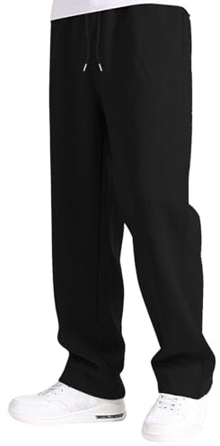 Générique Pantalon Jogging pour Garçon et Ado Baggy Cargo Pantalons Large avec Jambe Droite à Taille Haute Sweatpants de Survetement Confortables Décontracté Training Pants 5-16 Ans
