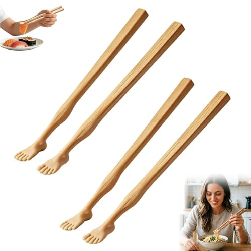 Fuß-Essstäbchen mit Strohhalm, wiederverwendbar, 2-in-1-Essstäbchen in lustiger Fußform, Fuß-Essstäbchen mit Strohhalm, lustige 3D-gedruckte Snack-Essstäbchen für Nudeln (2 Stück)