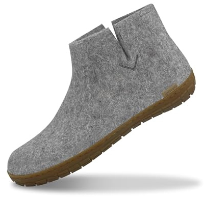 GLERUPS Damen und Herren Indoor und Outdoor Hausschuhe mit Gummisohle | Bequeme Slipper-Stiefel für Damen und Herren | Kuschelige Herren und Damen Stiefelpantoffeln