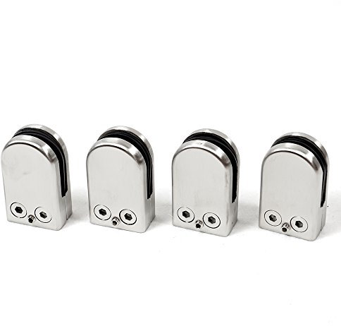 DIYI Lot de 4 pinces en acier inoxydable pour vitre de balustrade 6-8 mm clips verre - Dessin