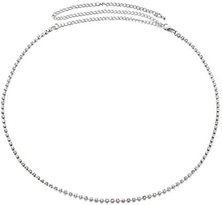 Frauen Reizvoller Rhinestone-Körper-Bauch-Kette Bauchkette Rock-Strand-Bikini-Kette Schmuck Halskette Für Damen