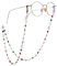 TEAMER Fashion Colorful Eyeglass Chain Sunglass Strap Eyeglass Holder Crystal Statement Beaded Reading Bohemian Glass Strap for Women Girls (Rose Gold with Black Rubber)