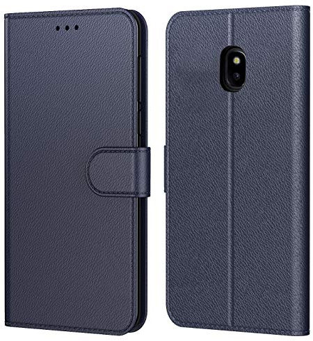 Tenphone Etui Coque pour Samsung Galaxy j3 2017 (J330), Protection Etui Housse en Cuir Portefeuille Livre,[Emplacements Cartes],[Fonction Support],pour (Samsung J3 2017 (5 Pouces), Bleu)
