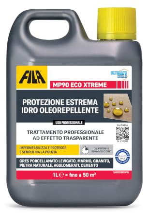 MP90 Eco Xtreme, Protettivo, Crea una Protezione Estrema Eco-compatibile che limita l'Assorbimento di Acqua, Macchie Oleose e colorate, 1L | Scudo idro-oleorepellente trasparente antimacchia per top cucina, tavolo, marmo e pietre naturali. Idoneo ad uso alimentare