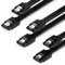 deleyCON 3x 50cm SATA 3 Nylon Cavi Set Cavo Dati 6 Gbit/s Cavo di Collegamento Cavo di Attacco Scheda Madre HDD SSD Disco Rigido 2 Spina S-ATA Dritta Nero
