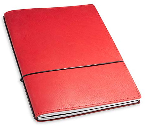 A4+, revolutionäre X17-Konferenzmappe/Projektmappe! Hefte austauschbar! = nachhaltig! Belgisches Leder rot; Inhalt: 2 Notizhefte (blanko, kariert), Made in Germany, 17 Jahre Garantie*