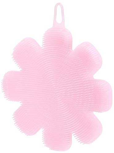 Esponja de Silicona para Platos, esponjas de Cocina con Forma de Flor y estropajos para Lavar Platos, Verduras y Frutas, 12 cm