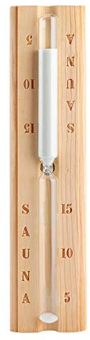 Shipenophy Wall-Mounted Wooden Sauna Hourglass 15 Minutes Sand Timer Countdown Clock Accessory for Sauna Spa Room 30x6.5x3.5cm