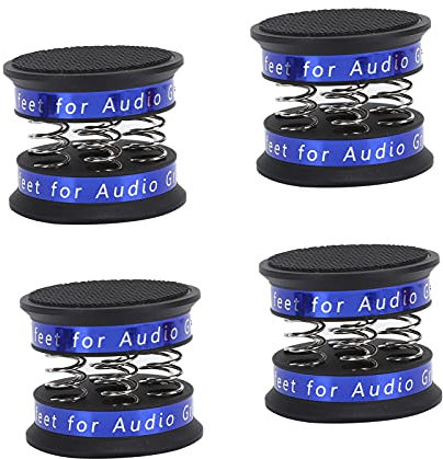Piedini per Isolamento Acustico, Piedini per Altoparlanti a Molla Supporto a Molla Anti-Vibrazione per Amplificatori Dvd, Altoparlanti, Giradischi(Nero)