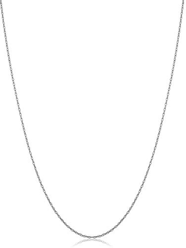 Barely-There - Collana da donna in oro bianco 14 kt, 0,7 mm, 0,9 mm, 1 mm o 1,3 mm, sottile e leggera, 20 inch, Oro, Nessuna pietra preziosa