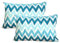 TRESMESTRES Kissenbezüge für Loungemöbel, Sofakissenbezug und Kissenhülle - Mediterranes, Bunt, Ikat-Stil - Dekorative Zierkissenbezug - Deko Kissenbezug 40x60 cm - 2er-Set, Türkis