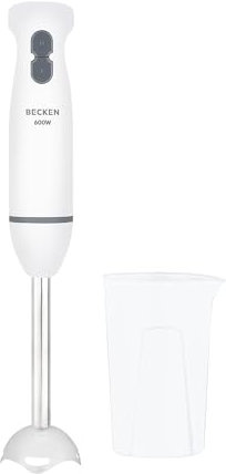 Batidora de Mano - 2 Velocidades Variables - Acero Inoxidable - Potencia 600W - Incluye vaso Medidor - Becken