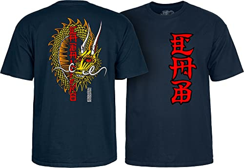 Powell Peralta Steve Caballero Ban This Dragon T-Shirts, Navy, M