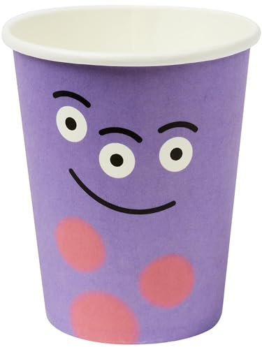 Smiffys Monster Tableware, Party Cups x8 Plastic Free, 9oz, 250ml, Halloween Fancy Dress Accessory, Monster Dress Up Party Goods