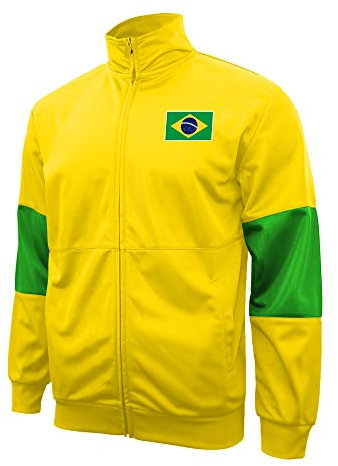 Icon Sports Active-Trainingsjacke für Erwachsene, Touchline, mit durchgehendem Reißverschluss, brasilien, M