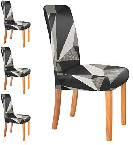 LTZGO Coprisedie con Schienale, 4 Pezzi Coprisedia Elasticizzati, Impermeabili Coprisedia Seduta, Lavabile Estraibile Coprisedili, Universale Coperture per Sedie per Hotel, Arredamento Ristorante