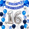 16. Geburtstag Dekoration Junge, Geburtstagsdeko 16 Jahre Junge, 16 Geburtstag Deko, 16 Ballon Blau Deko, Luftballon 16. Geburtstag Party Deko Junge Blau, Deko 16 Geburtstag Junge(16.)