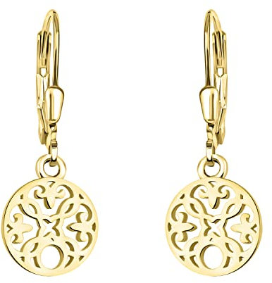 SOFIA MILANI - Damen Ohrringe 925 Silber - vergoldet/golden - Kreis Ornamenten Ohrhänger - E1858