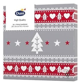 Duni Servietten 24x24cm, 2-lagig, weiß, Papier, 24 cm x 24 cm, Einwegserviette, Papiertuch