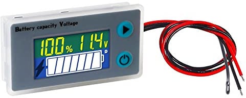 NInE-ROnG Moniteur de Capacité de Batterie Programmable Voltmètre de Chariot de Golf avec Alarme de Buzzer basse Tension pour Batterie Plomb-acide 10-100V Batterie au Lithium fer Phosphate