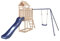 vidaXL Spielturm, Klettergerüst mit Rutsche Schaukel, Kinder Kletterturm mit Holzdach, Spiel-Zubehör für Garten, Holz Spielplatz, Massivholz Kiefer