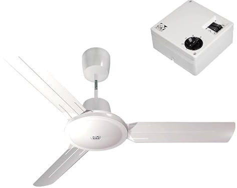 GASFRIGO - Ventilatore da soffitto 61751 Nordik Evolution R 120/48 Bianco + comandi da muro o telecomando (61751 + SCRR5)