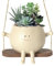 Swing Face Planter Pot, 1/2 Pack Cute Succulent Plant Pot Indoor Outdoor, Resin Face Flower Pot Decorative Plant Pot, Novelty Succulent Cactus Hanging Planter for Home Office Balcony Garden Decor