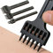 DXIA 3Pcs Juego de Herramientas de Perforadora de Cuero,Tenedores para Coser Cuero,Artesanía de Cincel de Bricolaje Espaciado de 6mm 2/4/6 Herramientas de Dientes Regalo para Artesanía De Cuero