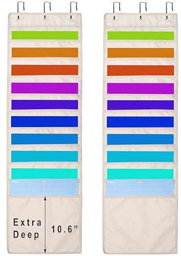 30,5 x 30,5 cm Papieraufbewahrung, Tür-Hänge-Organizer für Vinyl, HTV-Blätter, Karton, Sammelalbum, Schnittmattenhalter, 2 Stück