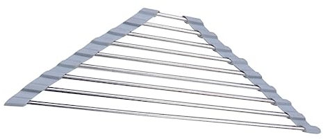 DOITOOL Dreieckiges Edelstahl Abtropfgestell Mit Anti Rutsch Basis Faltbar Und Platzsparend Für Spüle Stabiles Küchenbesteck Und Geschirr Abtropfgitter