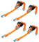 PETEX 4X Automatik-Ratschenspanngurt, selbstaufrollend, 1-teilig, 5 m x 35 mm, 1.000/2.000 daN, orange, Doppelspitzhaken
