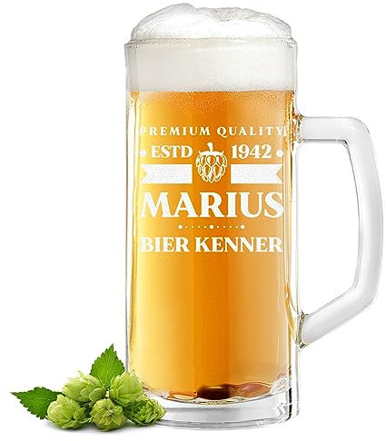 polar-effekt Bierkrug Bierseidel mit Gravur - Geschenk zum Vatertag - zum Geburtstag, Weihnachten und Jubiläum - Bierglas für Papa und Opa - das Männergeschenk für Bierliebhaber