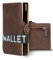 WLine Portafoglio Uomo Slim con Portamonete Rfid Compatto ed Elegante - Porta Carte di Credito Uomo e Donna Schermato in Pelle PU - Portatessere Uomo Tascabile (Marrone Scuro Vintage con Zip)
