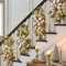 Starnearby Ghirlanda Natalizia per Scale Ghirlanda di Natale con Luci Corona Porta Natale Luci Decorazione Scala Natale Ghirlanda Natalizia Illuminata per Porta d'ingresso, Finestra