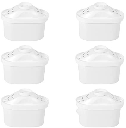 Oikabio Lot de 6 filtres de rechange compatibles avec filtre à eau à charbon actif pour carafe à eau