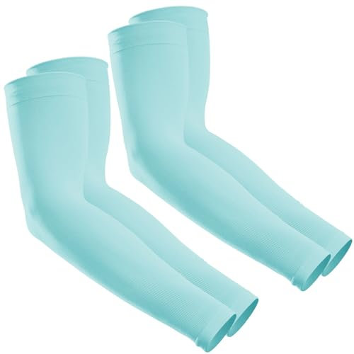 GOUNOD Manchons de compression pour homme - Protection solaire - Bloque les UV - Restez au frais et protégé, 2 paires bleu clair, défaut