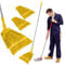 Curvaso Kentucky Mop Handle and Holder with 2 Reusable Mop Heads Home Commercial Floor Cleaning Yellow