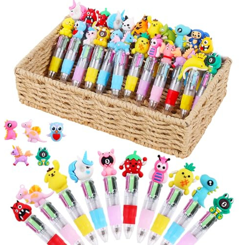 35 Piezas Bolígrafos Retráctiles 4 en 1 Bolígrafo Multicolor Detalles Cumpleaños Niños Regalos Cumpleaños Niños Colegio Bolígrafos Divertidos