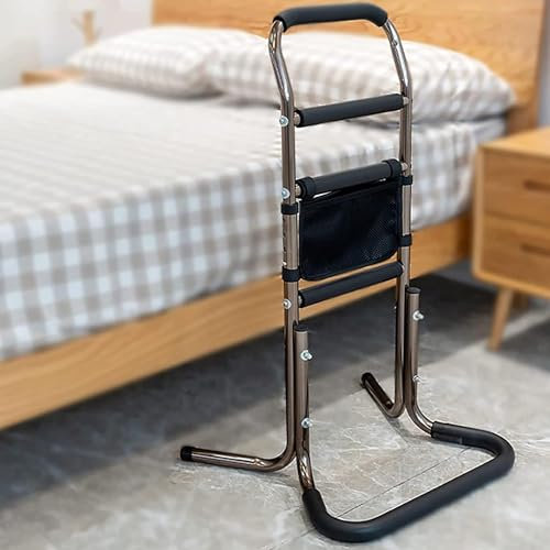 FGAQLUK Mobile Aufstehhilfe Aufsteh-und Sitzhilfe, Stützgestell Mit 4 Haltegriffen, Ältere Sitzhilfe Stand Bett Aufstehhilfe Bettgriff Höhenverstellbarer Haltegriff for Senioren Stand, Belastbar 136kg
