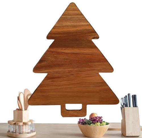 Tagliere a forma di albero di Natale | Tagliere a forma di albero di Natale | Tagliere in legno riutilizzabile per casa, ristoranti, hotel, bar, mense