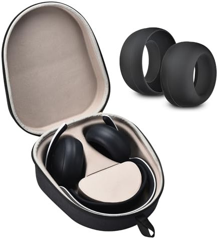 Yaowanguan Funda Estuche de Viaje Bolsa & Almohadillas Auriculares Fundas Protectoras para Playstation 5 - Auriculares inalámbricos Pulse Elite(Negro Funda)