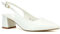 Womens Court Shoes Ladies Block Low Heel Point Toe Slingback Evening White Synthetic Leather Classic Pumps Shoes Size 3