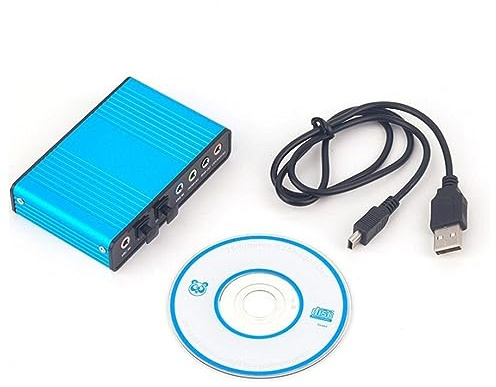 BaoFufc Externe Soundkarte USB 5.1/7.1 - Dynamische 3D Soundbox - Bis zu 6 Lautsprecher gleichzeitig - Wiedergabe 6 Kanäle