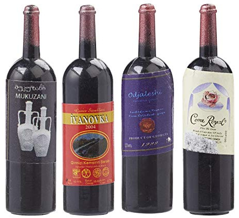 Miniaturen für Puppenhäuser und Wichtelstuben oder Geschenkgutscheine · DIY Miniwelt · Wein-Flasche ca. 4,5 cm 4 Stück