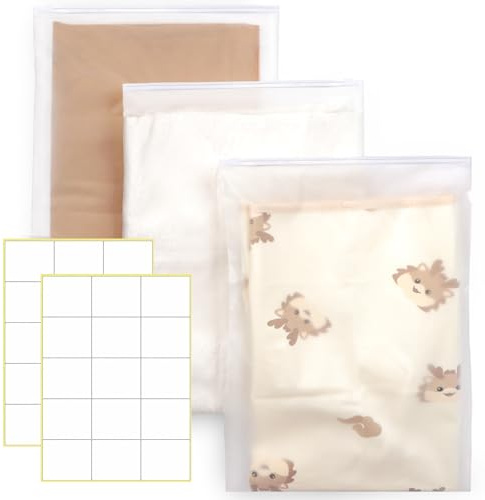 Zhtulck 25 Pcs Reusable Clear Plastic Rectangular Storage Bags, 40x30cm, Zipper Closure, Breathable, Perfect for Travel, Clothes Storage, Hospital Bag Organization