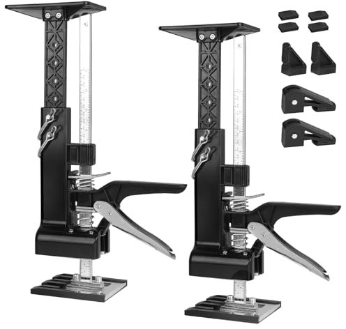 DBREAKS Braccio multiuso 3 in 1, 2 attrezzi per sollevamento manuale multifunzionali, con asta di supporto per carrello dell'armadio e morsetti per la lavorazione del legno, sollevatore per attrezzi