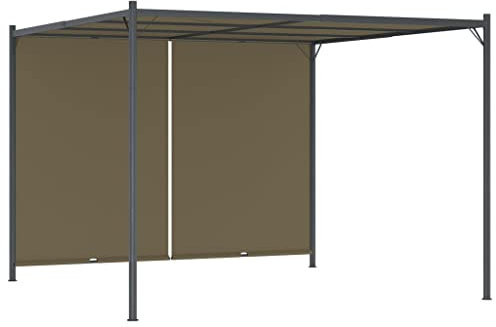 118.1x118.1x88.6inch Outdoor Retractable Pergola Canopy, Wall Mounted Lean to Metal Awnings Gazebos with Sloped Roof for Backyard Deck, Patio Shelter Sun Shade